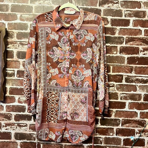 Cream Tops - Cream Brand Boho Paisley Button Up Shirt - Size 36 (US Small)